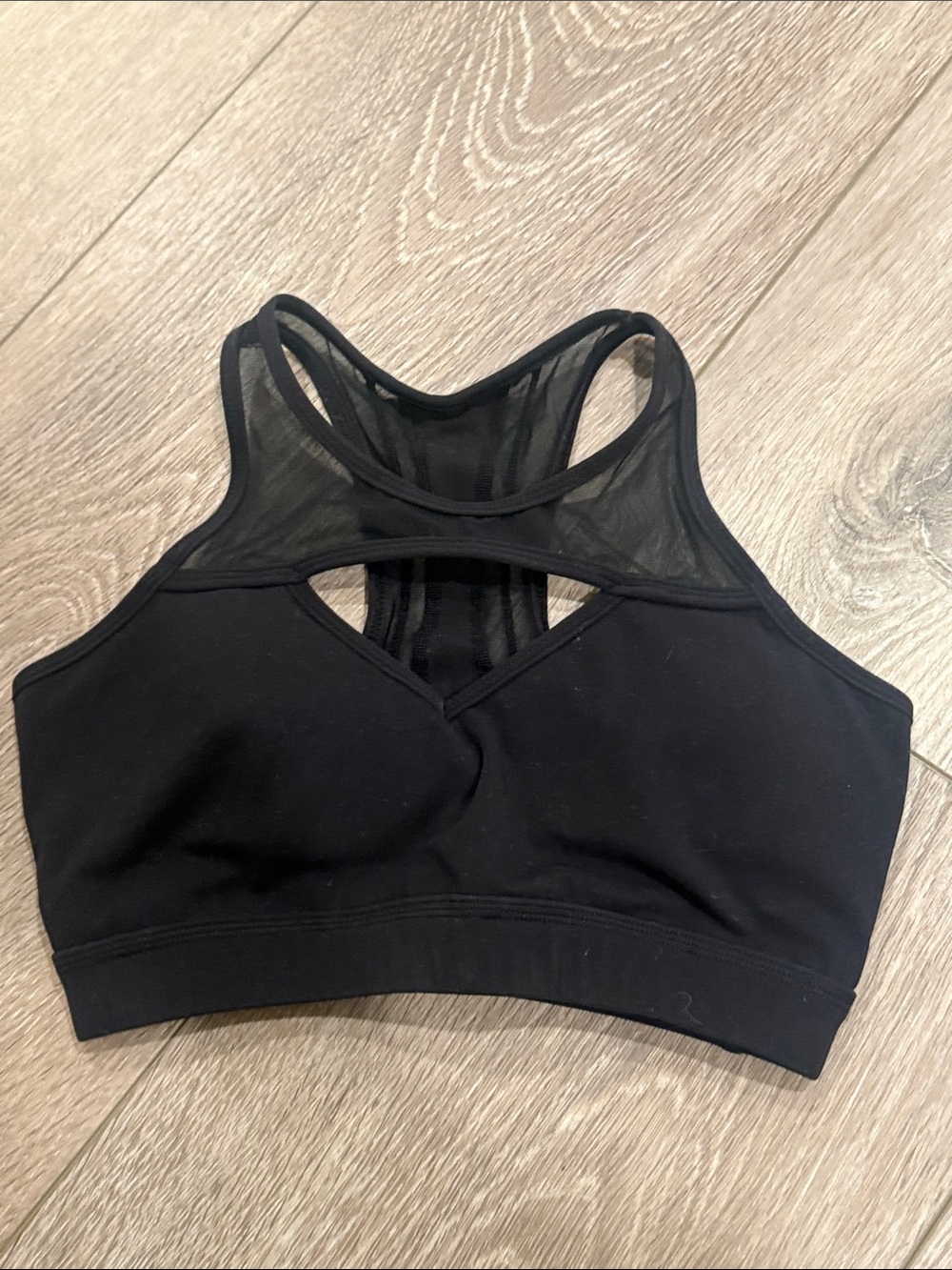 BuffBunny Black High-Neck Sports Bra with Mesh Back